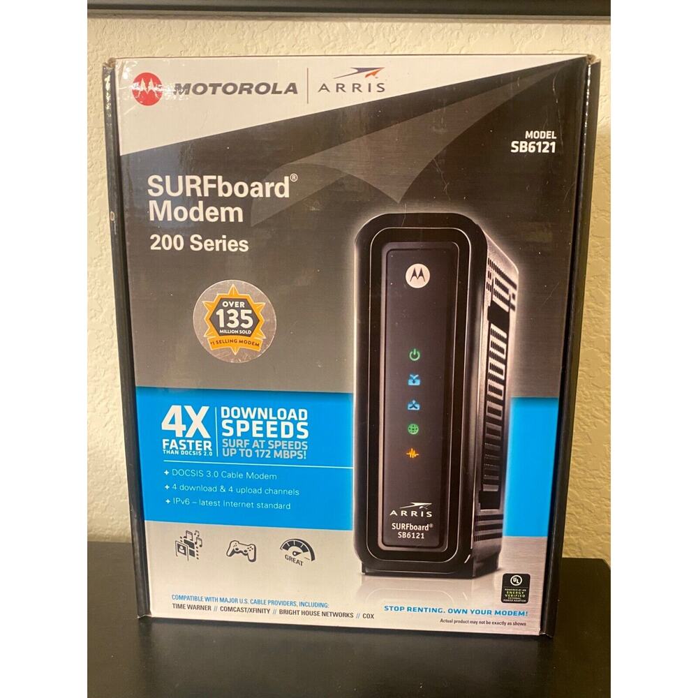 MOTOROLA SURFBOARD 200 Series SB6121 575319-019-00 CABLE MODEM OPEN BOX 172 MBPS
